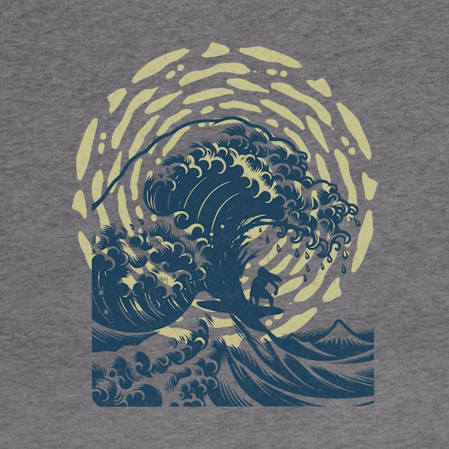 Japanese Wave design by Puddle Lane Art